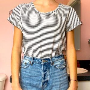 black and white striped shirt